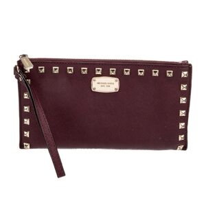 Michael Kors Wine Studded Saffiano Clutch